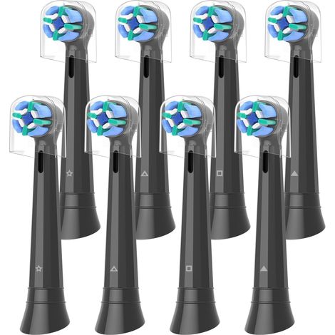Brossette de Rechange Compatibles avec Brosses Electriques iO, Tete Brosse a Dent pour iO 2 3 4 5 6 7 8 9 10 Brosse à dents électrique (8 Noir) (1/5)