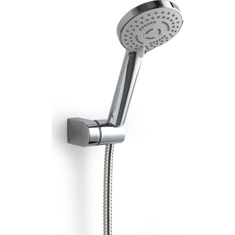 Duschbrause Mit Wandhalter Aus Abs Und Schlauch Aus Edelstahl, Verchromt