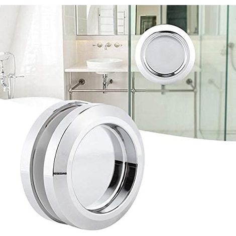 Maniglie per porte scorrevoli in vetro in acciaio inox a 2 pezzi, pomelli rotondi per porte doccia, maniglie per bagno schiena contro schiena, maniglie domestiche a scomparsa, argento (1/5)