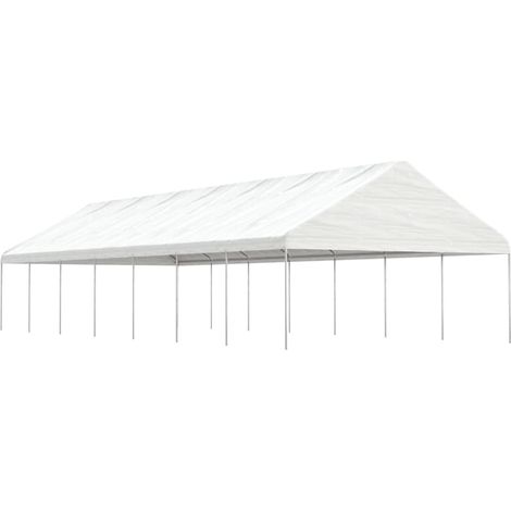 Pavillon mit Dach Weiß 15,61x5,88x3,75 m Polyethylen