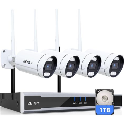 5MP Système Surveillance WiFi Exterieure avec Disque Dur 1To Kit Camera Videosurveillance 16CH NVR 4X 1920P Camera Audio Bidirectionnel Vision Nocturne Colorée Imperméable (1/5)