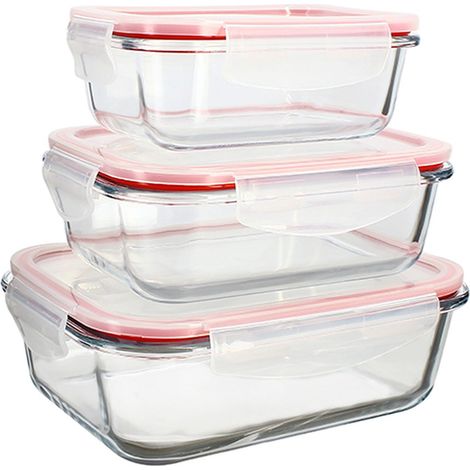 Lot de 3 boîtes hermétiques en verre, CLÉMENTINE (1/4)