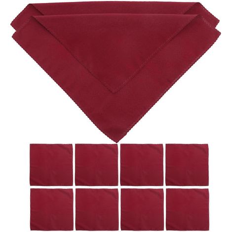 Serviettes de table carrées en coton durable, réutilisables, pour la maison ou l'hôtellerie, couleur rouge rouille. (1/5)