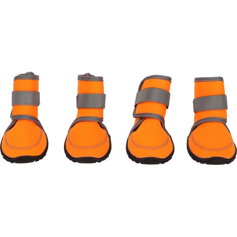 Bottes en caoutchouc souple pour chien, 4 pièces, imperméable, protection des pattes d'animaux, avec sangles réfléchissantes, pour activités de plein air XL (1/5)