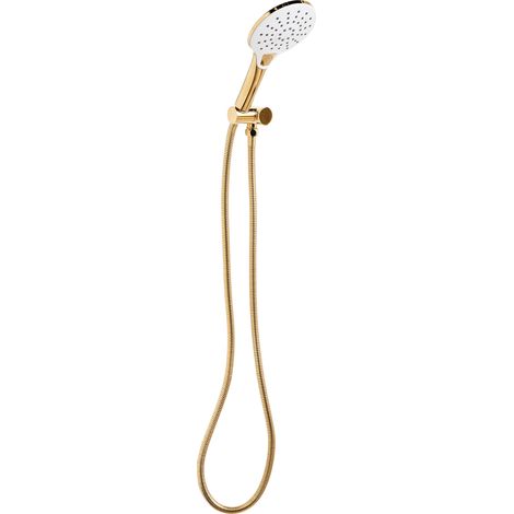 Conjunto de alcachofa y manguera clásico moderno 4 modos de chorro de metal dorado Iquira