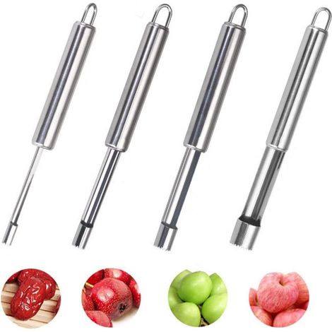 Set di 4 estrattori di noccioli in acciaio inox per longan, litchi e ciliegie, strumento semplice e pratico - Crezuo
