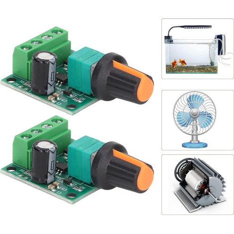 2 Pcs DC 1.8V‑12V 30W 2A PWM Basse Tension Moteur Contrôleur De Vitesse Commutateur Régulateur De Tension Réglable Pilote Commutateur avec Bouton (1/4)