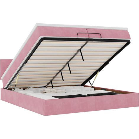 Maison Exclusive - Ottoman-Bett mit Matratze Rosa 200x200 cm Samt