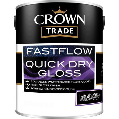 Crown Trade Fastflow Quick Dry Gloss - White - 2.5L