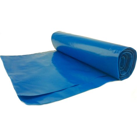 Sacchi per la spazzatura spessi 50 micron, resistenti, rotolo da 25 - blu 70L (1/4)