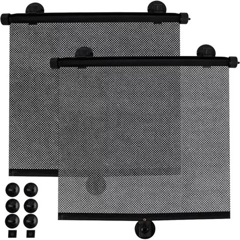 Lot de 2 stores pare-soleil enrouleurs pour voiture - 41 x 46 cm (1/5)