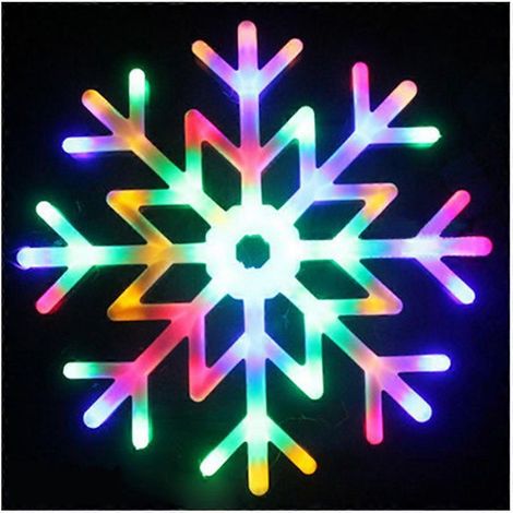 Suspension lumineuse LED flocon de neige multicolore de 40 cm