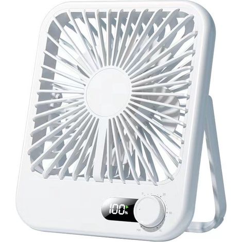 Ventilatore da tavolo ricaricabile - 100 velocità regolabili - Display a LED - 17 cm (1/5)