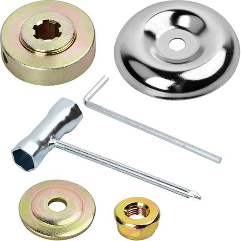 6 Pièces Débroussailleuse en Métal Accessoires, Kit Ecrou Tete pour Jardin Tondeuse à Gazon, Kit Fixation écrou Lame Boîte, Kit D'adaptateur Convient Aux Pièces Générales de Tondeuse (1/5)