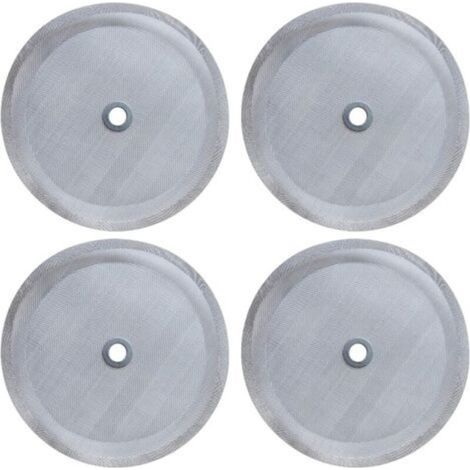 Lot de 4 filtres de rechange pour cafetière à piston Bodum, réutilisables en acier inoxydable 304, 4 pouces (1/5)