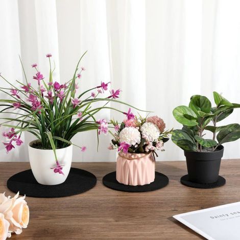 Soucoupe Feutre - 10 2 Cm 15 2 Cm 20 3 Cm - Double Face Absorbant - Pour Pots De Fleurs Et Verres - 6 Pièces (1/5)