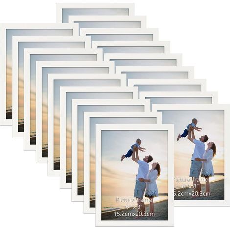 Bilderrahmen 15x20 18er Set Wand Tisch Büro Wohnung Weiß 15x20 cm (1/5)