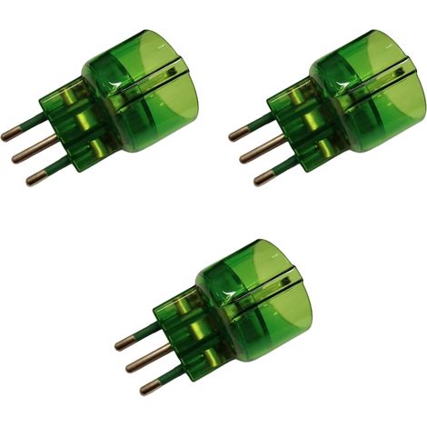 gloca Adattatore Presa Schuko e Italiana 16A da Spina 10A, Convertitore Monoblocco 250V, Portata Max 1500W, per Elettrodomestici e Casa, Verde Trasparente (1/4)