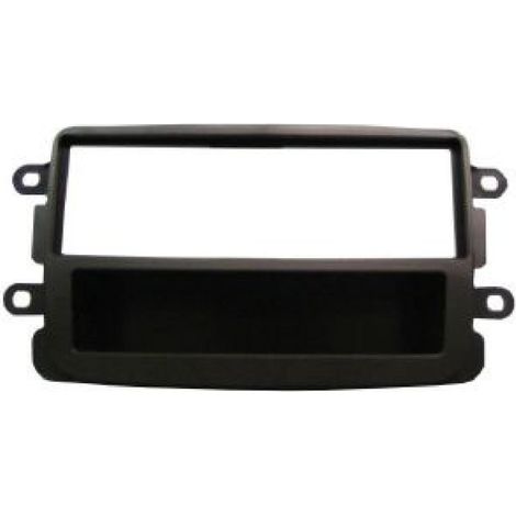 Facade autoradio 1DIN compatible avec DACIA LODGY ap12 - Noir - avec vide poche