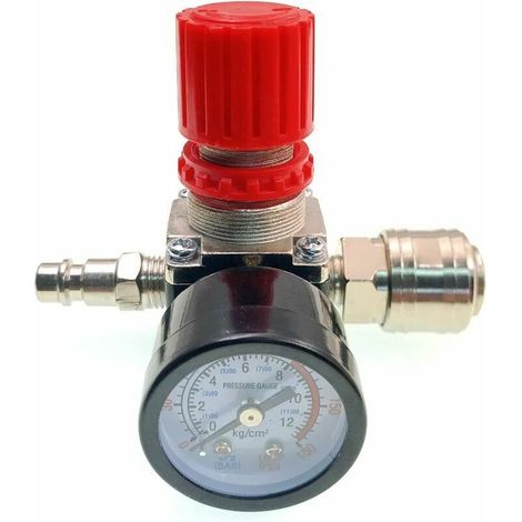 Régulateur de pression compresseur d’air, vanne de contrôle de pression connectée 140psi 12bar, 1/4 régulateur de pression pneumatique (1/5)