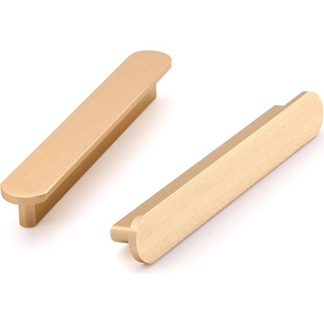 Lot de 6 Poignee de Meuble Cuisine Poignées de placard Dorée Brossé Poignée Porte Cabinet avec Vis, pour Bureaux, Tiroirs, Armoires, Placard Entraxe 96mm,Or (1/5)