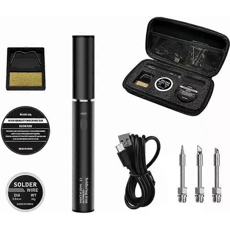 5V 8W USB-Lötkolben-Set mit Lithium-Akku, tragbares Reparatur- und Schweißwerkzeug, elektrischer Lötkolben, Lötdraht (1/4)