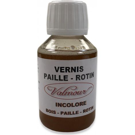 Vernis incolore pour paille et rotin – 100 ml – Résistant et souple pour osier, bambou et cordages – Entretien bois – Valmour