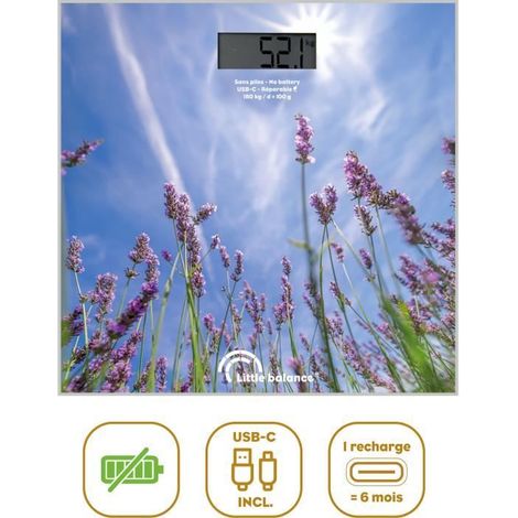 Bathroom scale - LITTLE BALANCE - USB-C - Lavender (1/5)