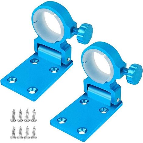 Lot de 2 supports de parasol de pêche, support de parasol de balcon, support de parasol réglable en aluminium pour balcon, boîte de pêche, parasol (bleu) (1/5)