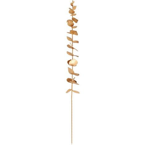 (Courbé) (Eucalyptus simple) Composition florale dorée artificielle pour le Nouvel An, décoration de Noël, accessoires de composition florale à faire soi-même, matériau plastique, 43 cm (1/2)
