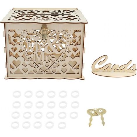 Boîte à cartes de mariage, décorations de mariage rustiques et champêtres, boîte à cartes pour réception ,enterrement de vie (1/5)