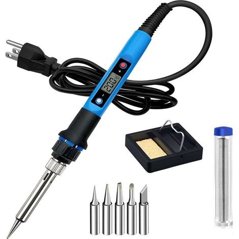 Fer à Souder Électronique 80W Professionnel avec Affichage LED, Régulation de Température Précise - Kit Soudure Électronique pour Réparation DIY (1/4)