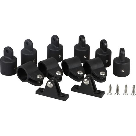 Ferramenta per Raccordi in nylon per tendalino marino a 3 archi da 12 pezzi, ganci con occhiello da 7/8 di pollice, guide per ganasce per barche, tappi con occhiello da 7/8 di pollice