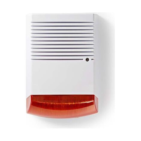Sirena di sicurezza fittizia - IP44 - Alimentazione a batteria - All'aperto - Arancia/Bianco (1/5)