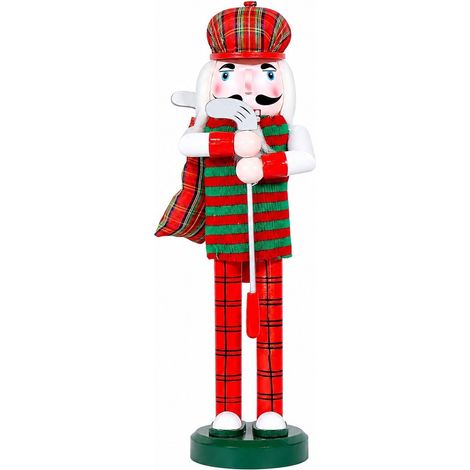 Casse-noisette en bois sur le thème du golf, figurine décorative de 35,5 cm, ornement festif pour intérieur et extérieur (1/5)