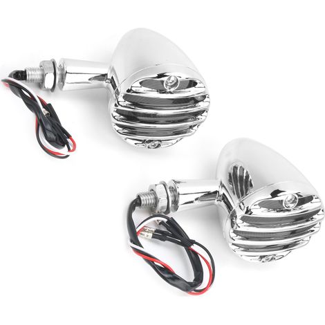 Clignotants LED x2 Ampoules Indicateur Jaune Vif Étanche Compatible Honda Moto Rétro Argenté (1/5)