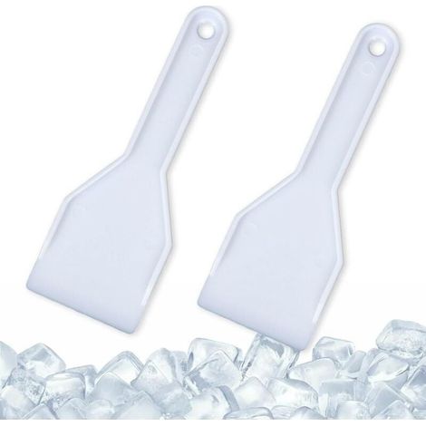 Set of 2 ice scrapers made of hard plastic for easy and clean defrosting of your refrigerator or freezer, ideal for removing ice and cleaning the freezer (1/4)