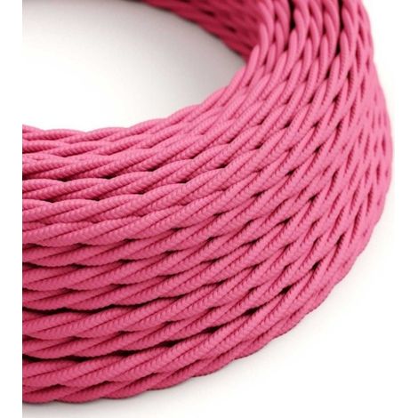Cable Eléctrico Textil Trenzado Seda 2x 0,75 mm Rosa venta por metros
