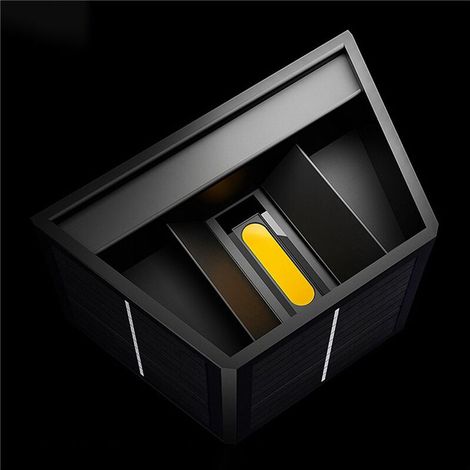 4 focos solares de pared para exteriores - Luces LED solares de pared para jardín y patio con regulador de intensidad