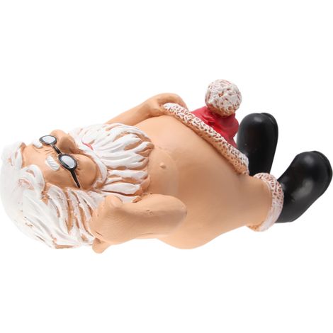Lustiger dekorativer Weihnachtsmann – bärtiger weißer Zwerg aus Kunstharz (Box, 1-teilige Figur) (1/5)