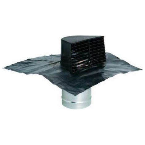 Aldes – Sortie de toit chatière en métal brun – Plaque de plomb 500x500mm – Ø sortie 147mm – Pour systèmes de VMC (1/2)
