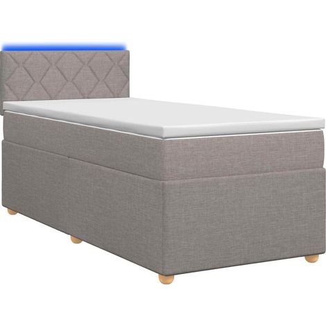 Maison Exclusive - Letto box spring con materasso Tortora 100 x 200 cm Tessuto (1/5)