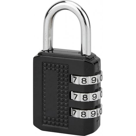 Cadenas à code SP 376, bagage, 31mm, anse acier nickelé, 3 chiffres - SP