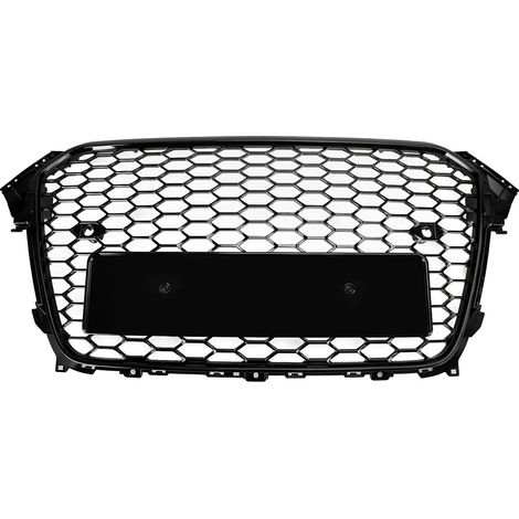 Grille de pare-chocs avant, design en maille en nid d'abeille, installation directe par boulonnage, noir (1/2)