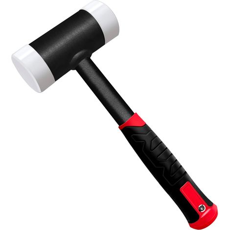Marteau anti-retour, marteau de protection, maillet souple, diamètre 50 mm, manche en tube d'acier, tête en nylon interchangeable pour l'entretien et le montage (1/5)