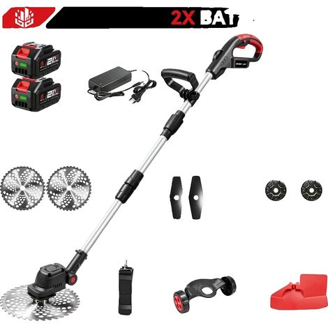 Tondeuse à gazon, moteur sans balais, design sans fil, 2 Ensemble de Batteries (1/2)