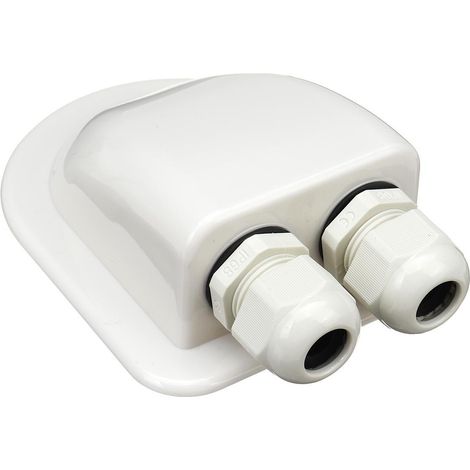 Passe-toit 2 entrées pour camping-car, caravane et bateau Passe-câble en ABS Blanc 1 pièce, Voiture (1/5)