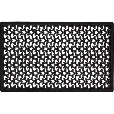Zerbino Fuoriporta Plastica Gomma Stella Nero Con Bordo Cm.40x70 (1/2)