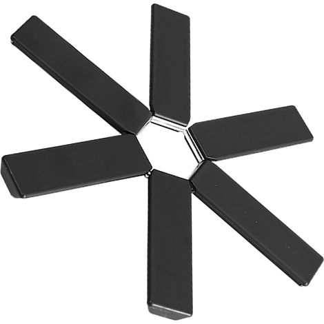 Napperon isolant thermique multifonctionnel anti-brûlures et antidérapant, pliable, pour la cuisine et les plats chauds, noir