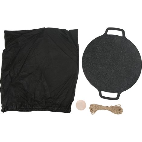 Plaque de gril pour pique-nique ronde pour barbecue antiadhésive, plaque de cuisson portable en camping (1/5)